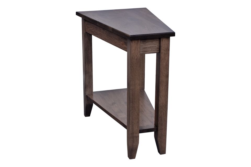 Rustic Hickory Wedge End Table