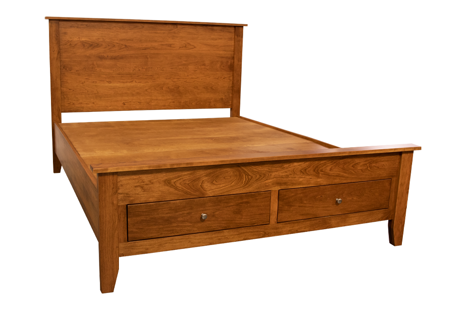 Sap Cherry Queen Bed With Footboard Storage – Redekers
