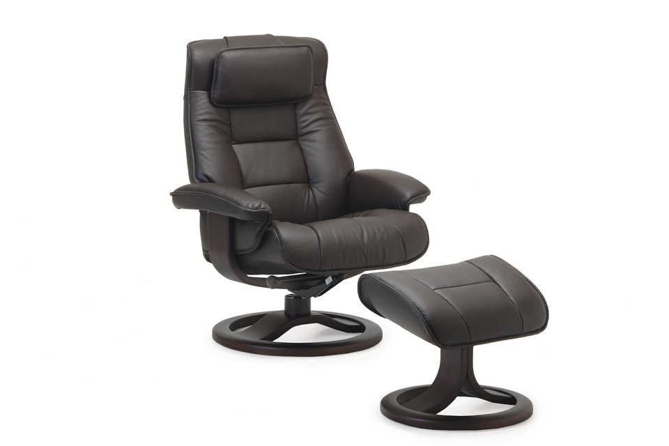 Fjords Leather Recliner And Ottoman