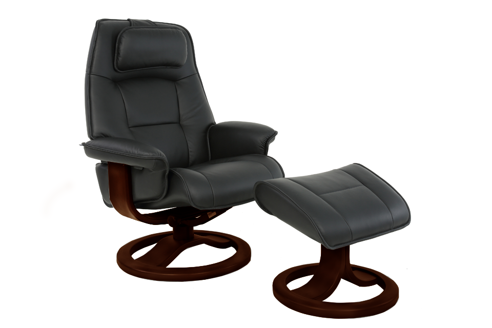 Fjords Leather Recliner And Ottoman