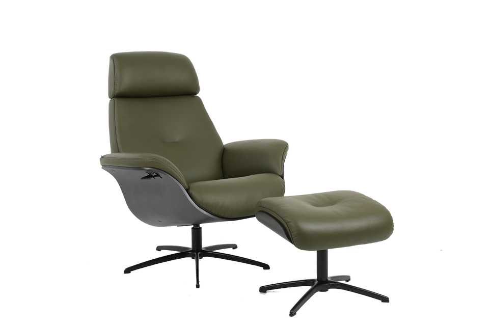 Fjords Leather Recliner And Ottoman