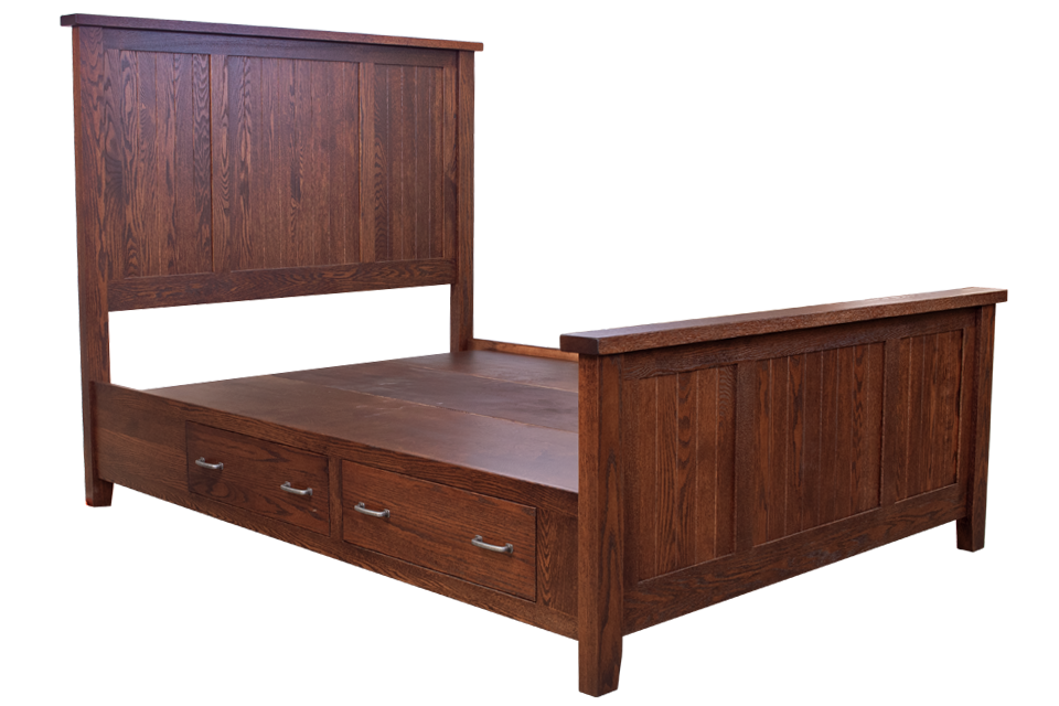 Oak Queen Storage Bed