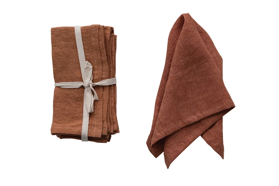 Stone Washed Linen Napkins Set Of 4
