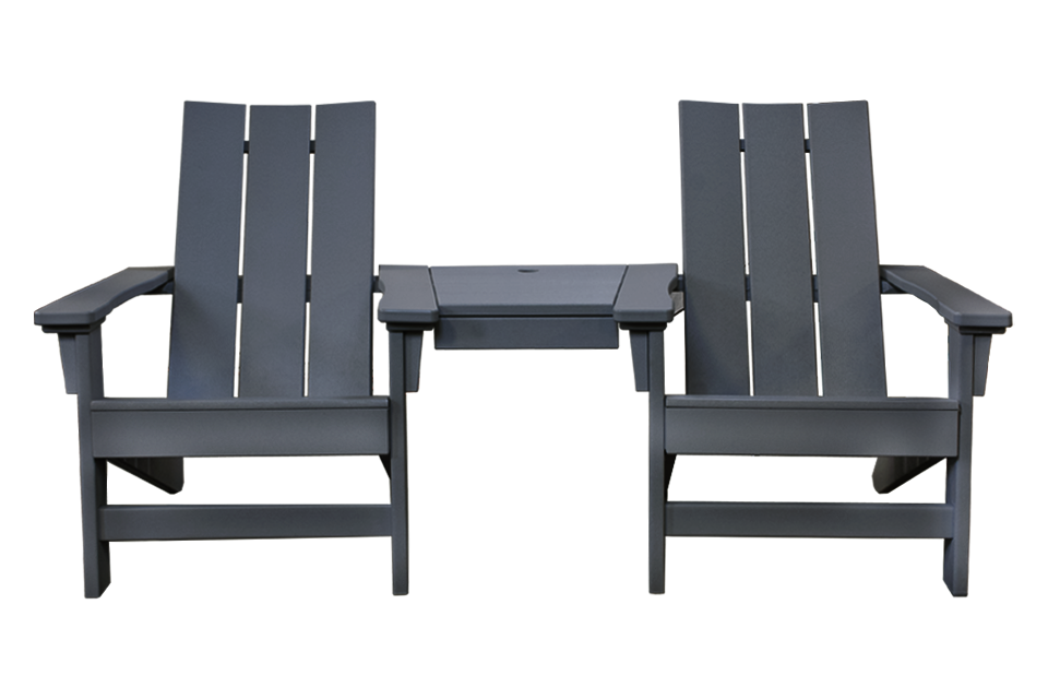 Outdoor Three Piece Chat Group - Midnight Gray