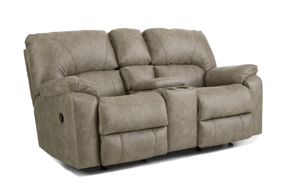 Homestretch Upholstered Power Reclining Loveseat With Console