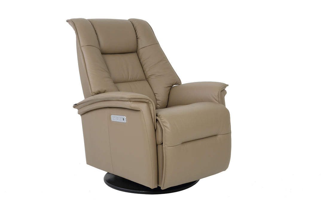 Fjords Leather Power Swivel Recliner
