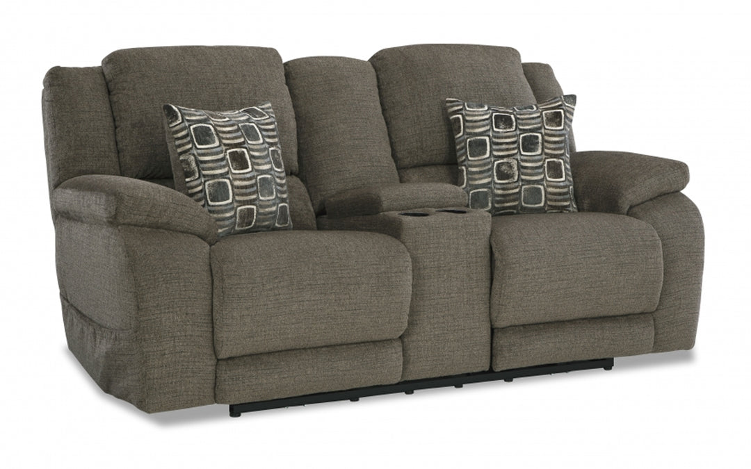 Homestretch Upholstered Power Reclining Loveseat Console