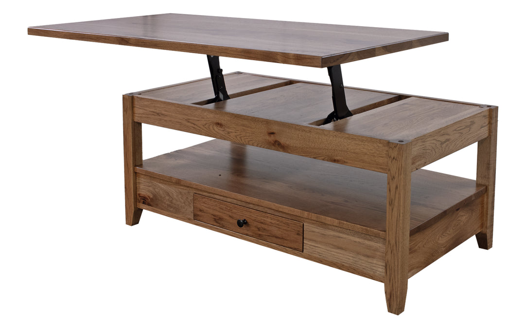 Rustic Hickory Lift Top Coffee Table