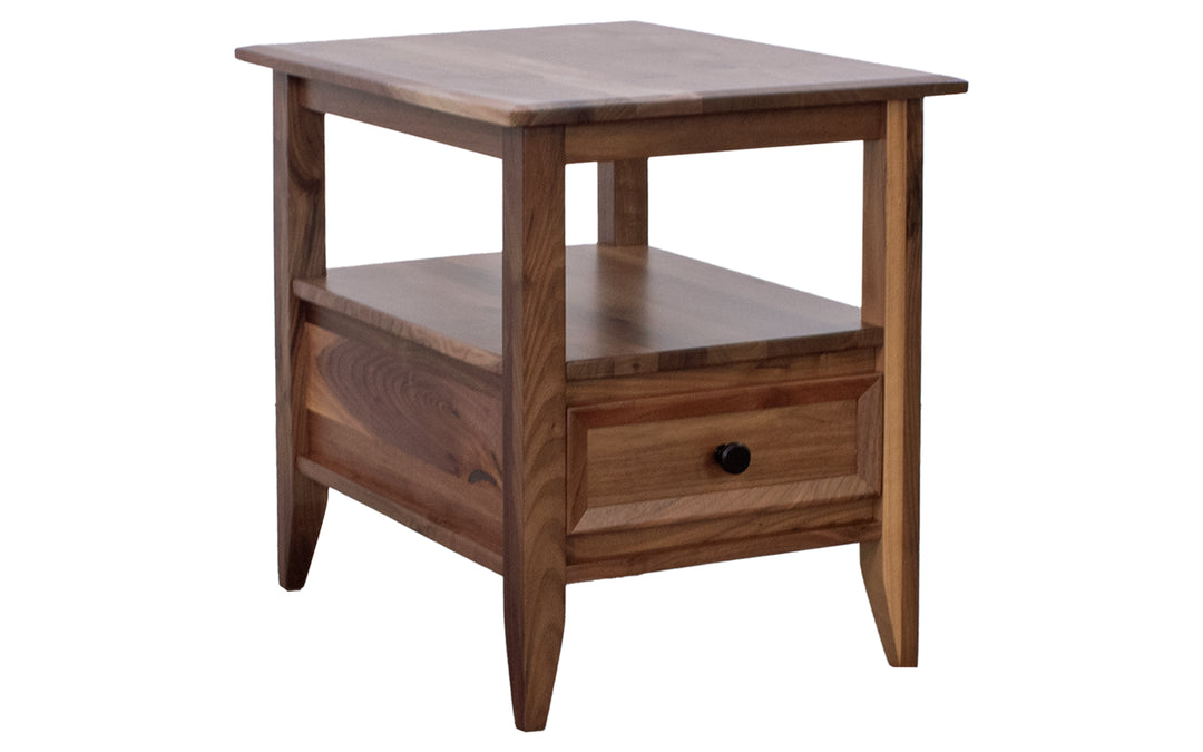 Rustic Walnut End Table