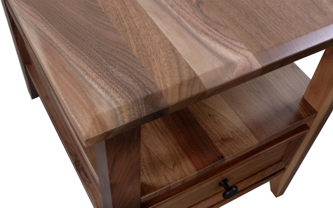 Rustic Walnut End Table