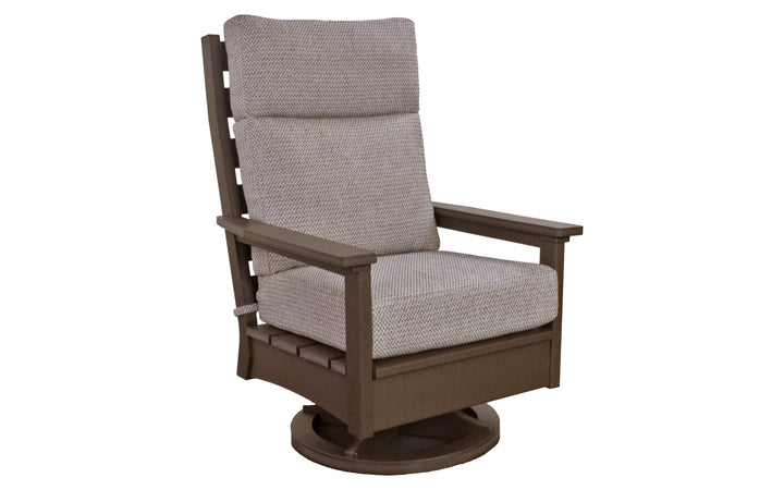 Outdoor Cushioned Swivel Chair - Coffee & Granite