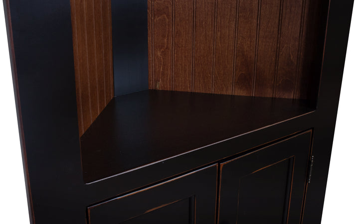 Pine Two Tone Corner Hutch