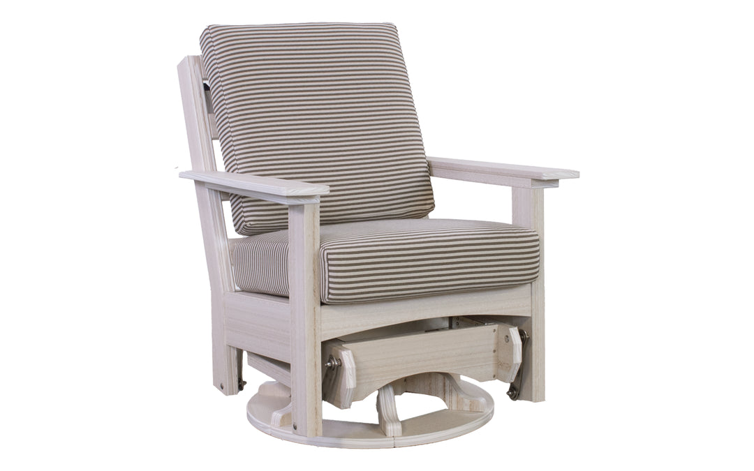 Outdoor Cushioned Swivel Glider - Seashell & Stripes