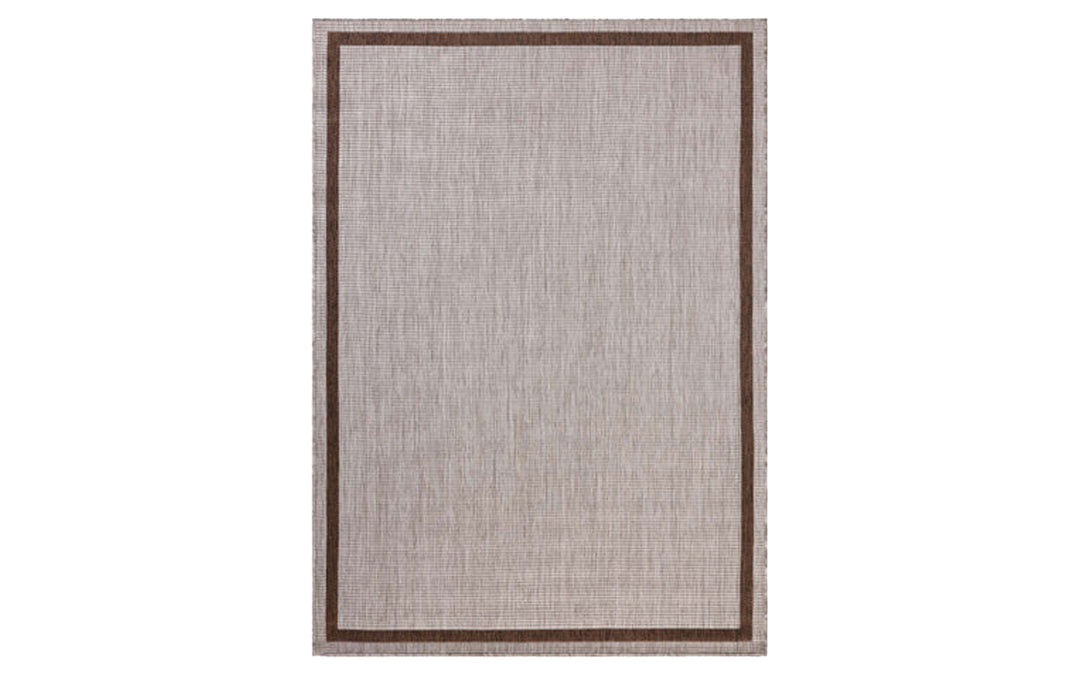 Loloi Easton Collection Dove & Coffee 7.10 x 10 Indoor/Outdoor Area Rug