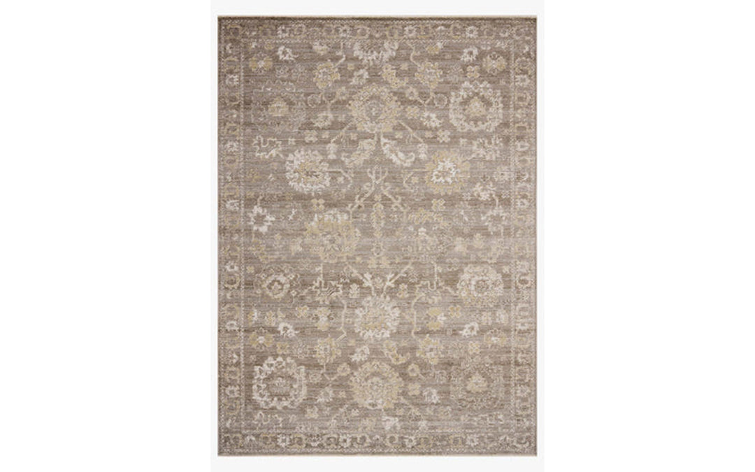 Loloi x Magnolia Home Pace Collection Taupe & Wheat 5.3 Round Area Rug