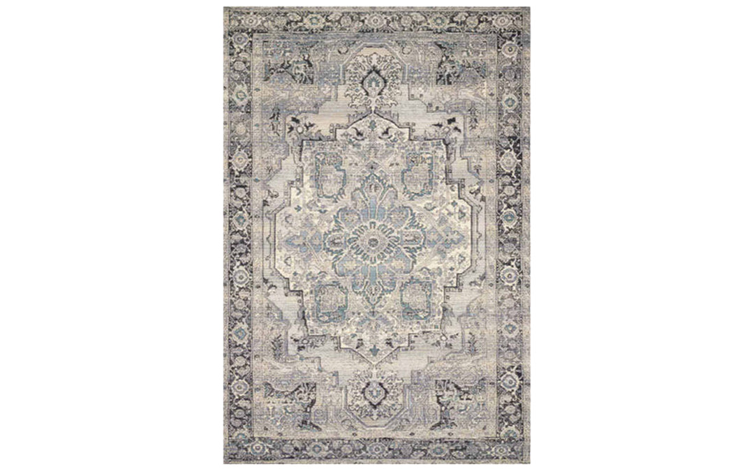 Loloi Mika Collection Grey & Blue 7.10 x 11.2 Indoor/Outdoor Area Rug