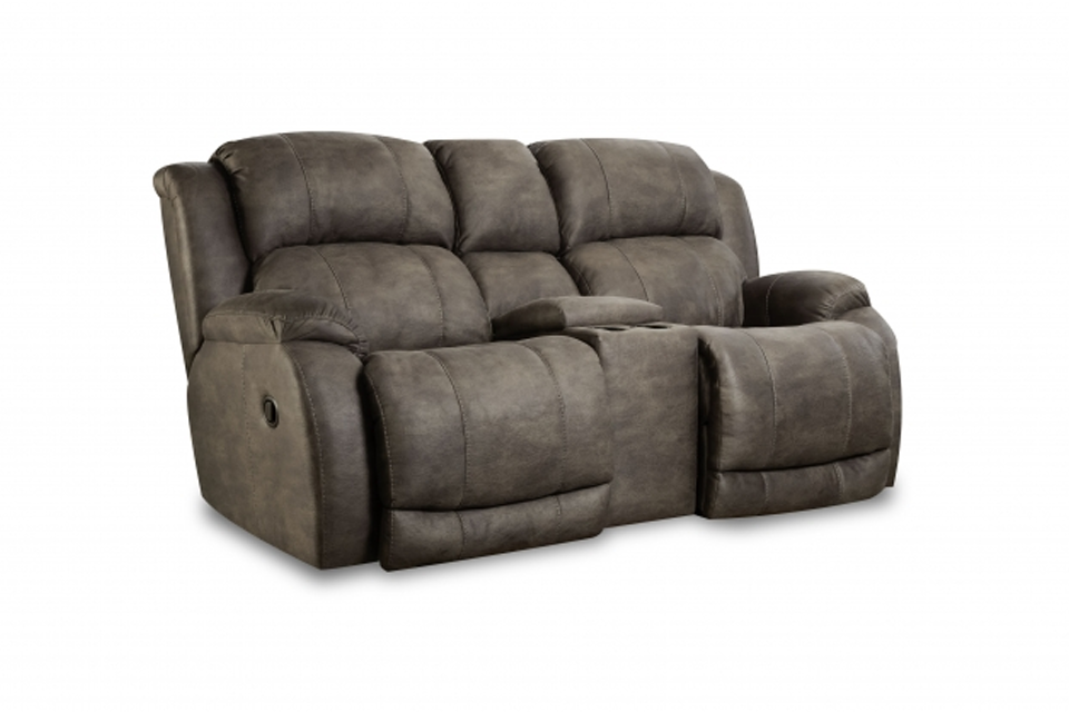 Homestretch Manual Reclining Loveseat With Console