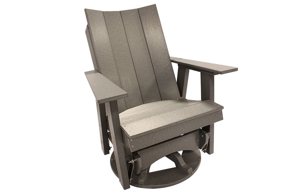 Outdoor Modern Adirondack Swivel Glider - Dark Gray