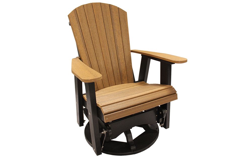 Outdoor Swivel Glider - Antique Mahogany & Black