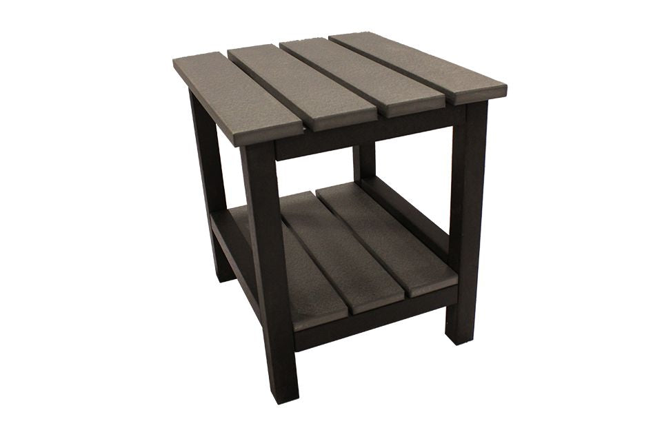 Outdoor End Table - Dark Gray & Black