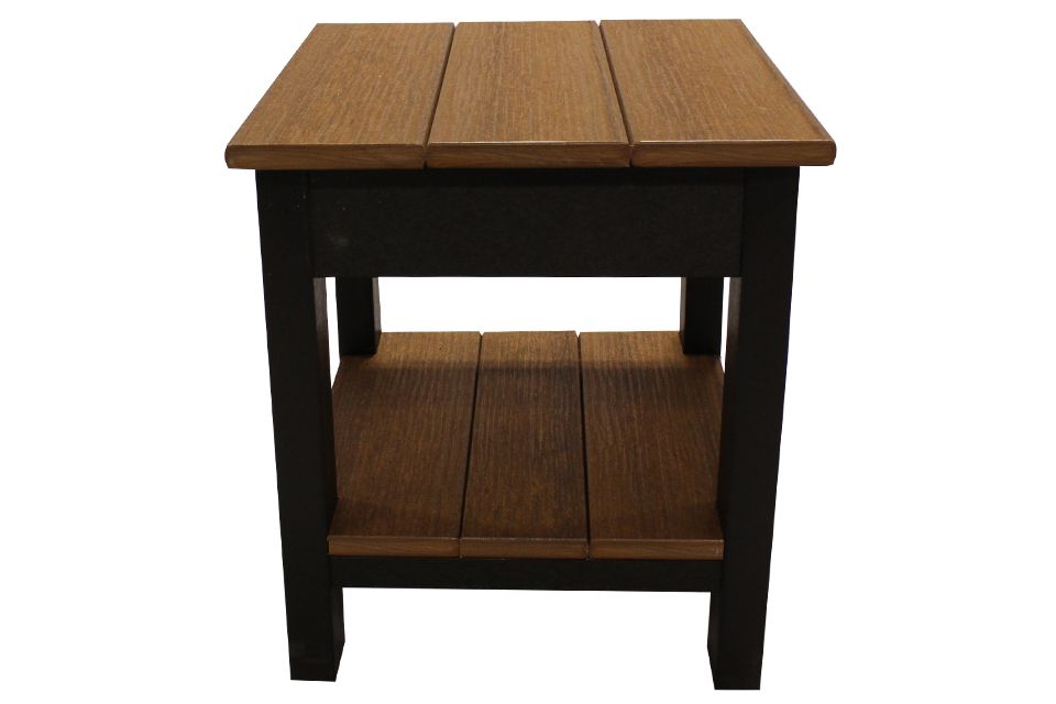 Outdoor End Table - Antique Mahogany & Black