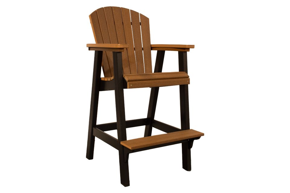 Outdoor Bar Chair - Antique Mahogany & Black