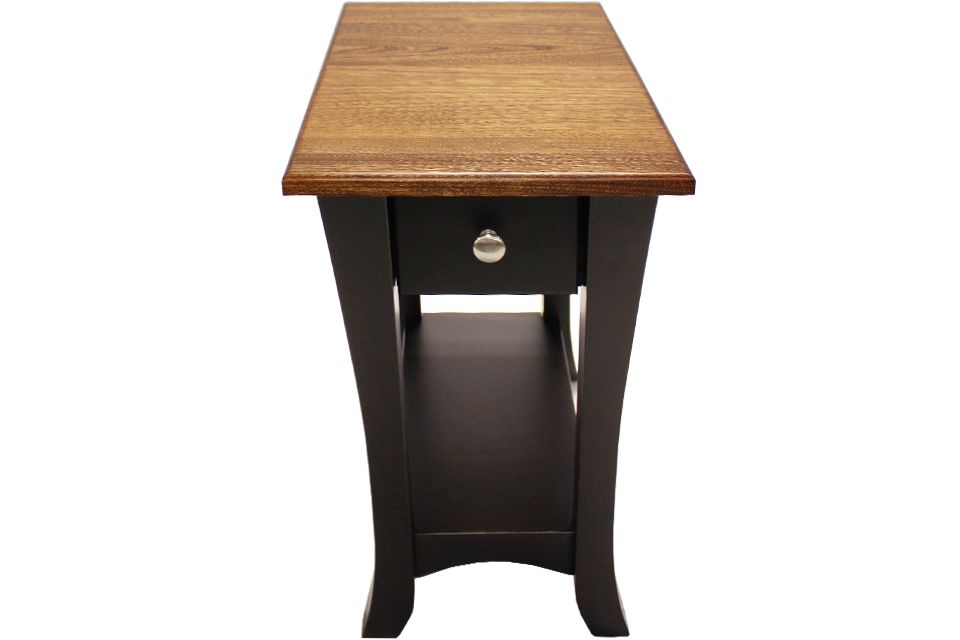Elm And Brown Maple Chairside Table
