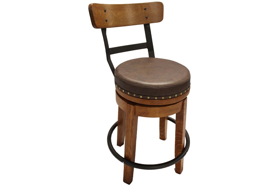 Rustic White Oak Counter Stool