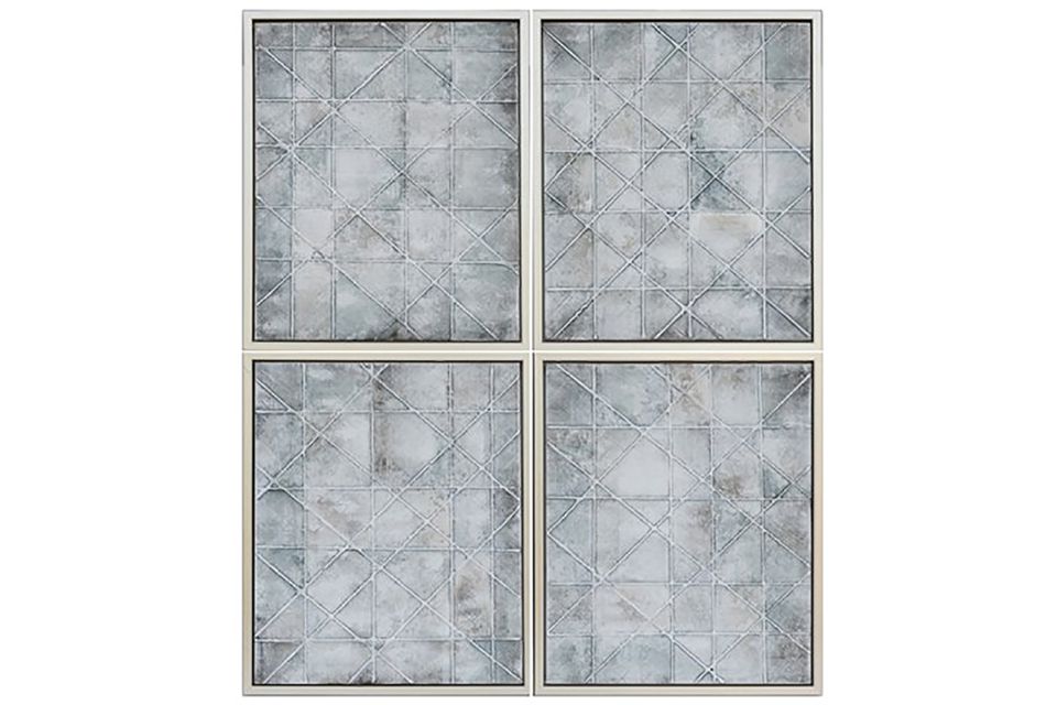 Criss Crossed Canvas (Set Of 4)