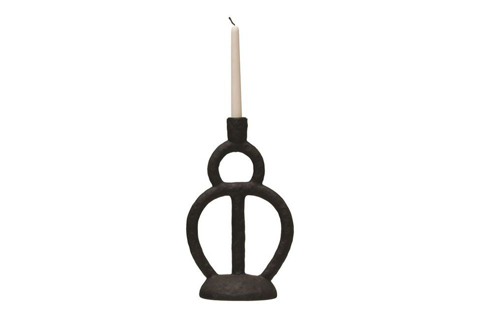 Matte Black Resin Taper Candle Holder