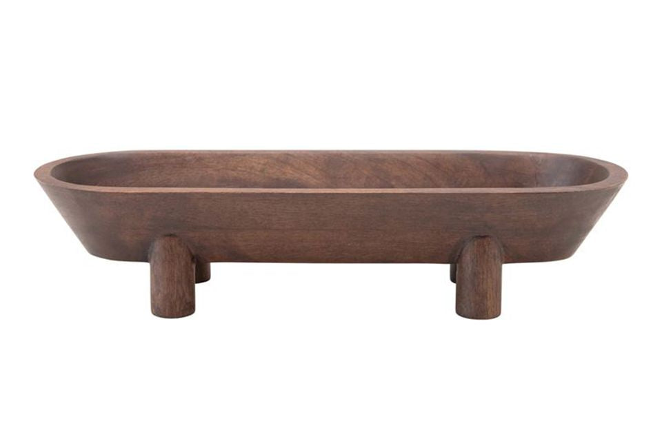 Mango Wood Footed Bowl