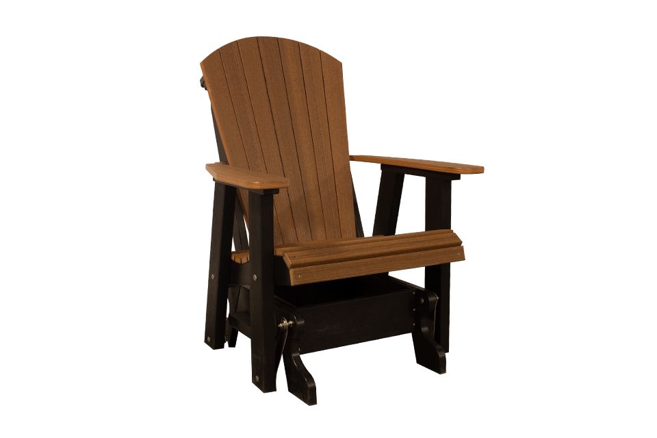 Outdoor Adirondack Glider Mahogany & Black