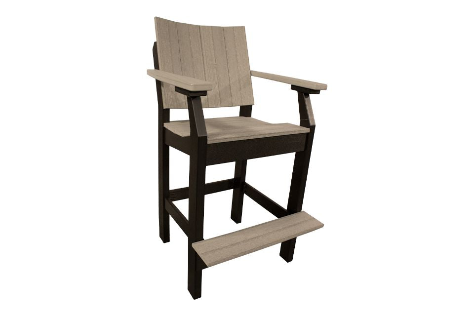Outdoor Bar Chair - Driftwood Gray & Black