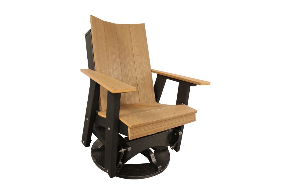 Outdoor Swivel Glider - Antique Mahogany & Black