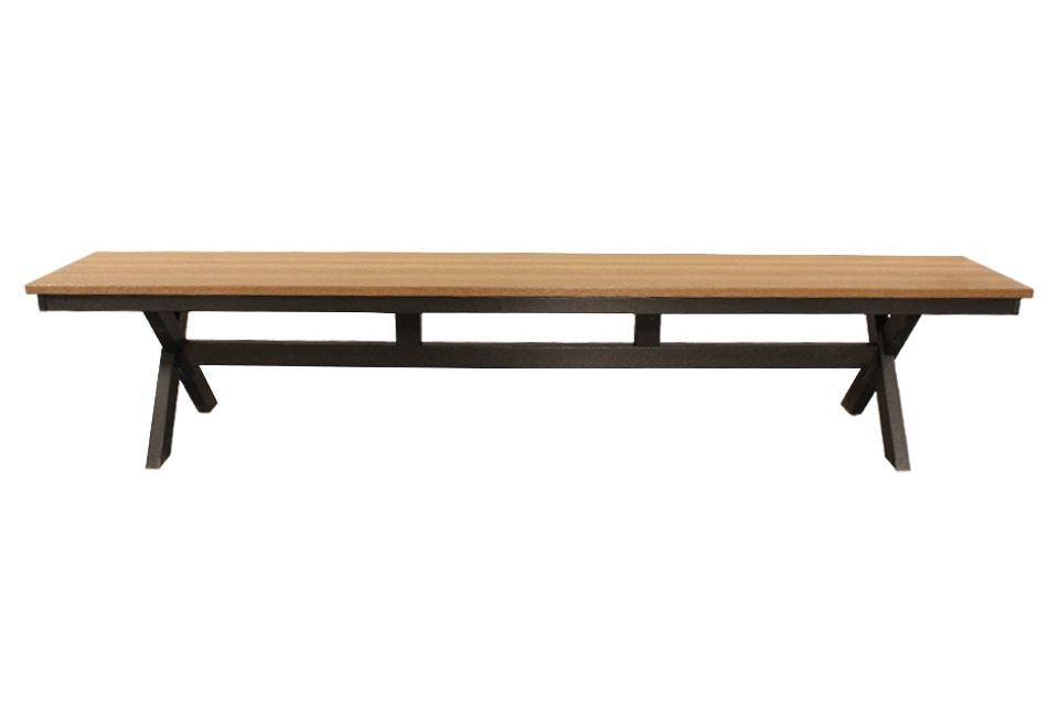Outdoor Dining Bench - Black & Antique Mahogany
