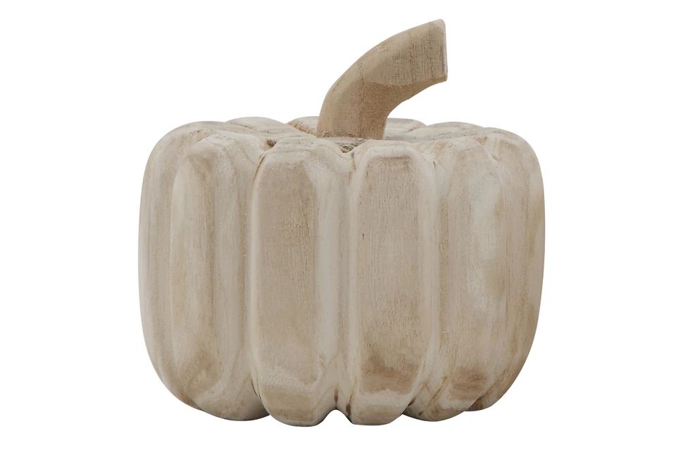 Hand-Carved Paulownia Wood Pumpkin