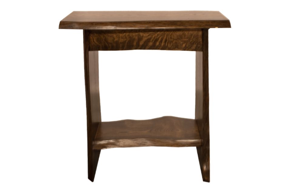 Rustic White Oak Live Edge End Table