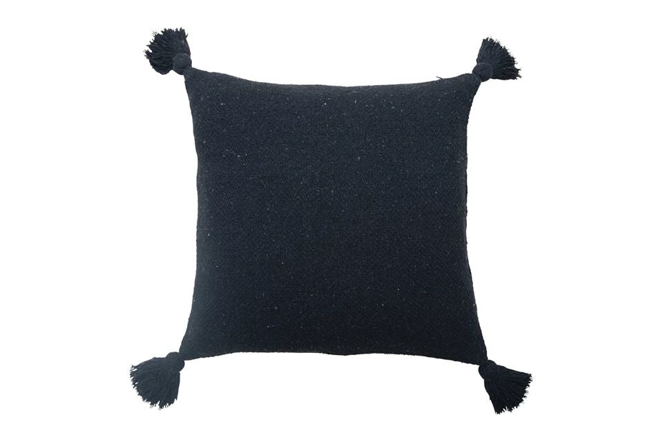 Recycled Cotton Blend Pillow With Tassels