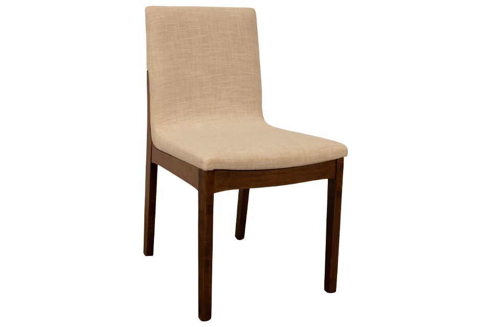 Brown Maple Upholstered Dining Chair