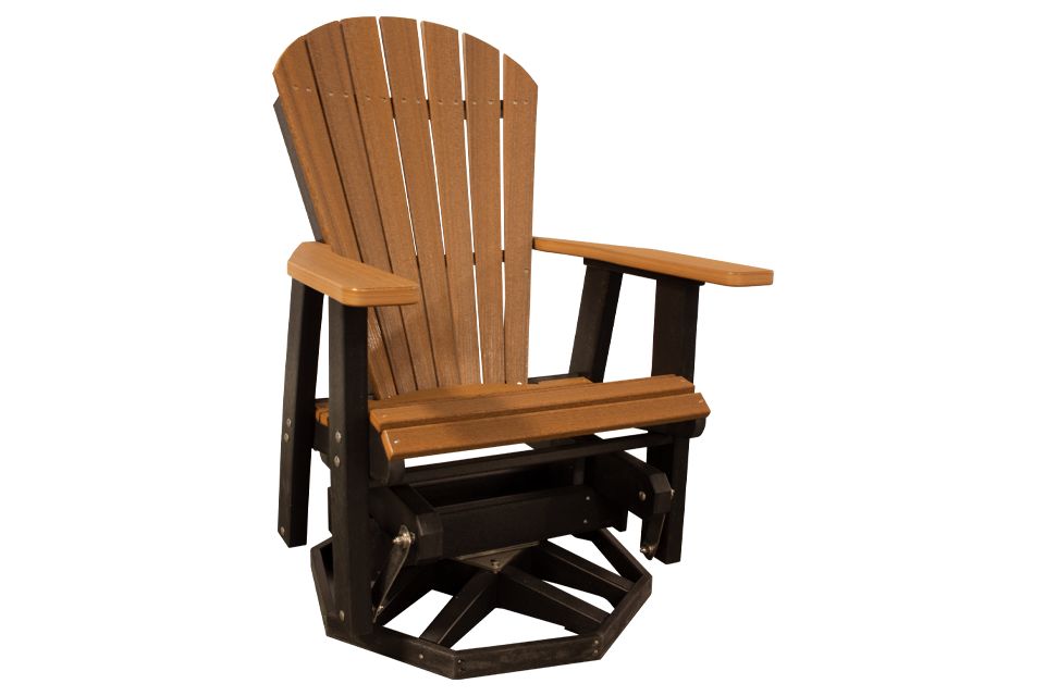 Outdoor Adirondack Swivel Glider - Antique Mahogany & Black