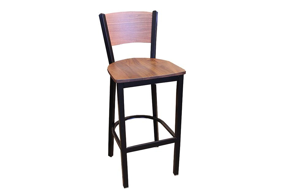 Rustic Walnut Bar Stool