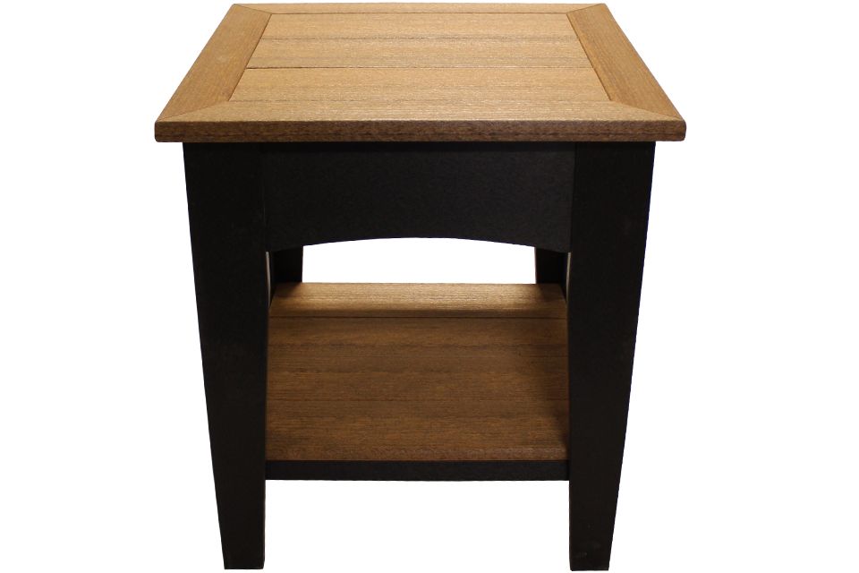 Outdoor End Table - Antique Mahogany & Black