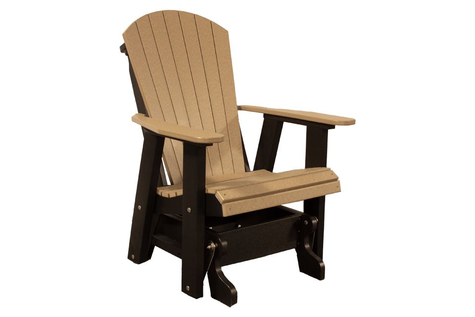 Outdoor Adirondack Glider - Weathered Wood & Black