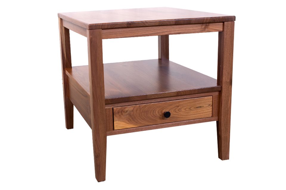 Rustic Walnut End Table