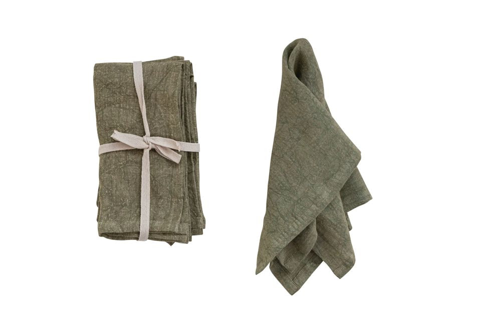 Stone Washed Linen Napkins Set Of 4