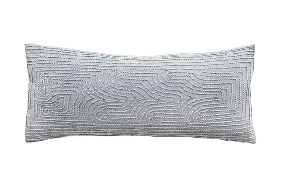 Embroidered Lumbar Pillow