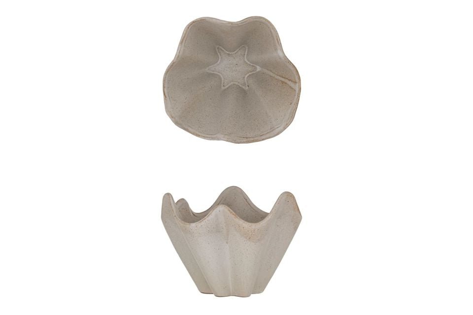 Stoneware Pleated Bowl