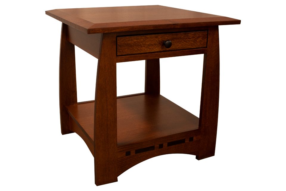 Rustic Quartersawn Oak End Table