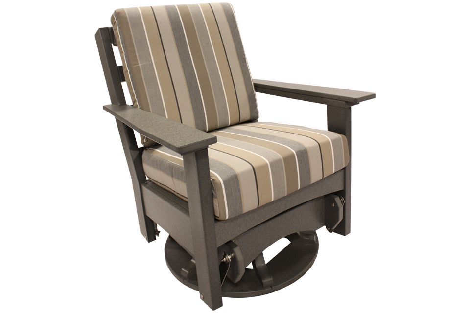 Outdoor Cushioned Swivel Glider - Dark Grey