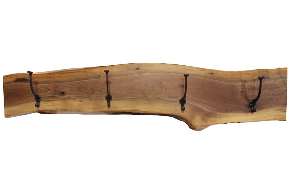 Live Edge Walnut Wall Mounted Coat Rack